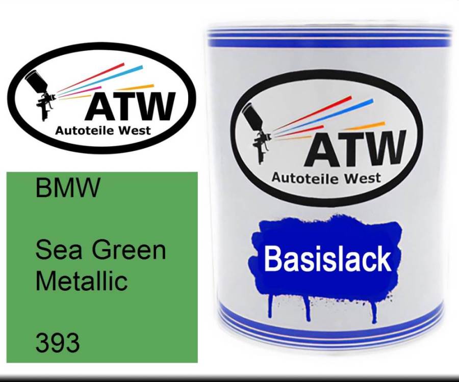 BMW, Sea Green Metallic, 393: 1L Lackdose, von ATW Autoteile West.